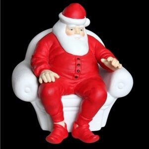 Santa Sitting in Armchair. Large Santa
Porcelain Christmas Decor.